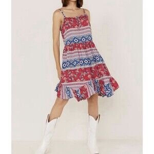 Wrangler Retro Strappy Western Swing Paisley Print Dress Size Medium BX4123